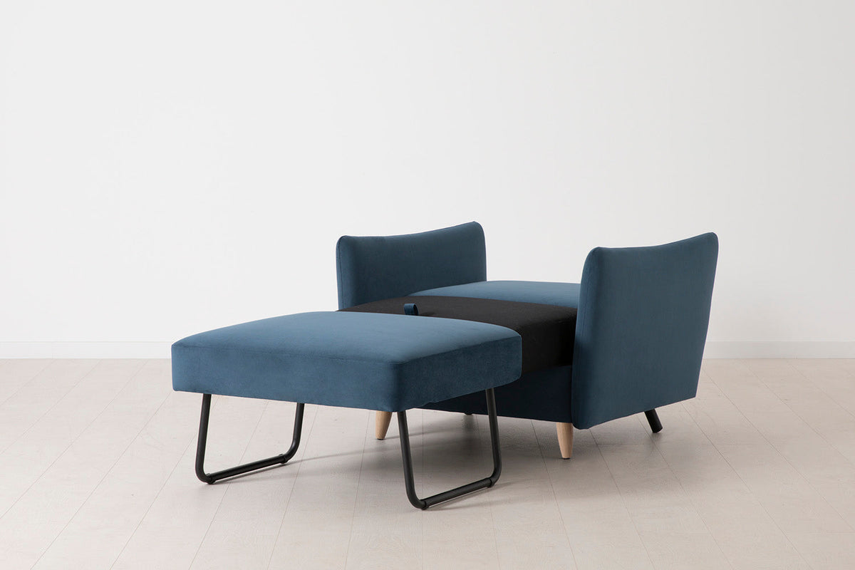 Model 08 Chair Bed Single Sofa Bed, Oak / Teal