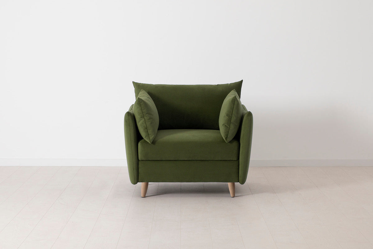 Model 08 Chair Bed Single Sofa Bed, Oak / Vine