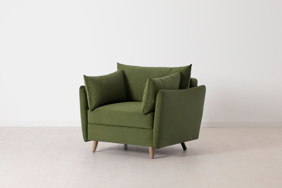 Model 08 Chair Bed Single Sofa Bed, Oak / Vine