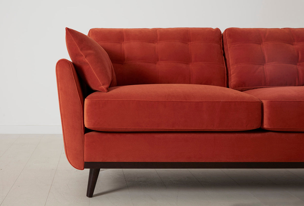 Model 10 2-Seater Sofa with Ottoman, Paprika
