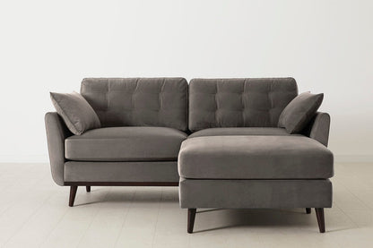 Ottoman in grey velvet