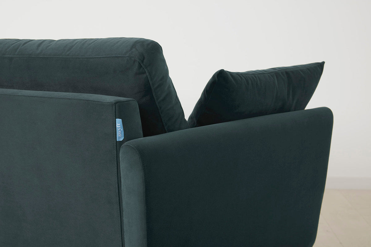 Model 10 3-Seater Sofa with Ottoman, Petrol