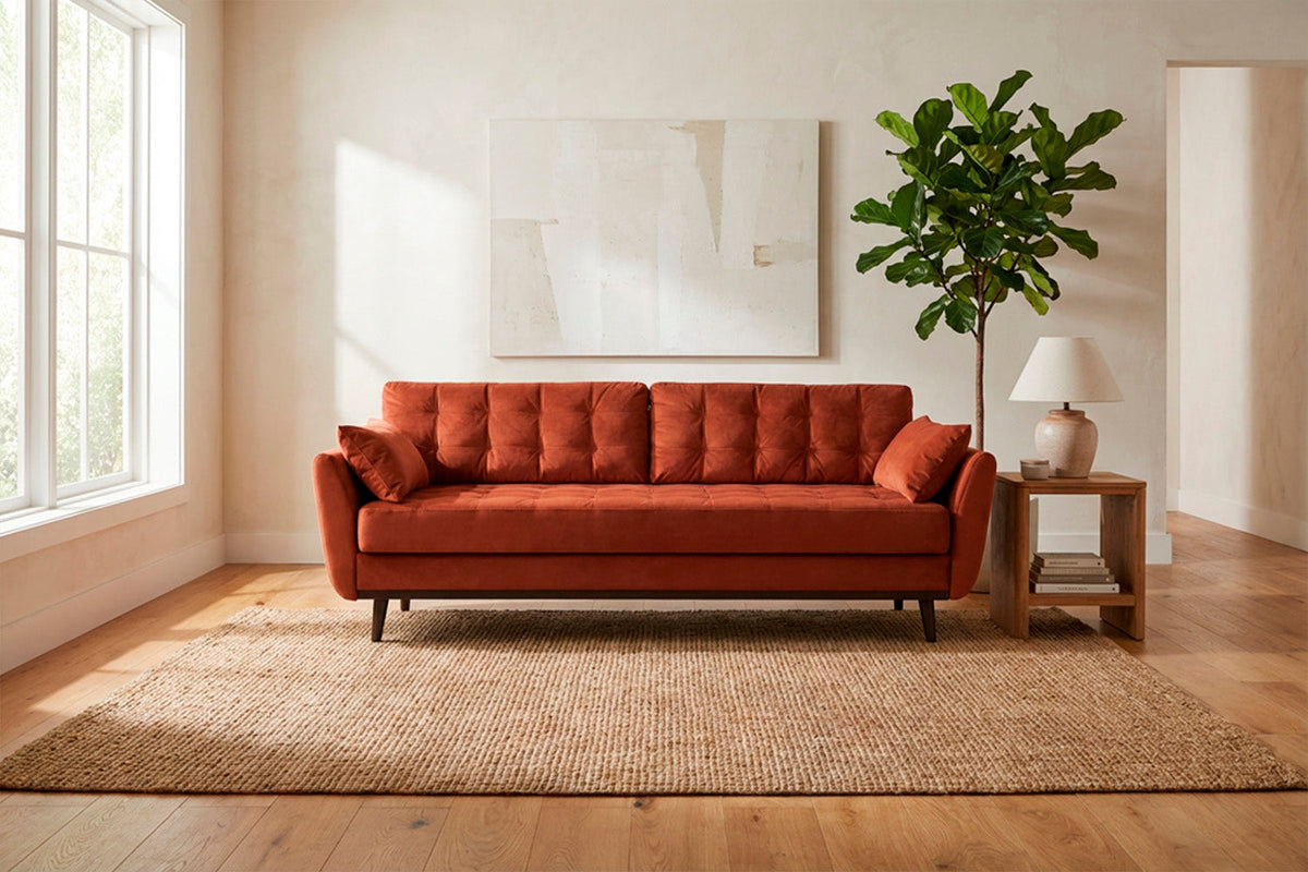 Model 10 Sofa Bed 3 Seater, Brick