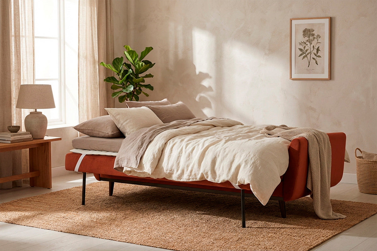 Model 10 Sofa Bed 3 Seater, Brick