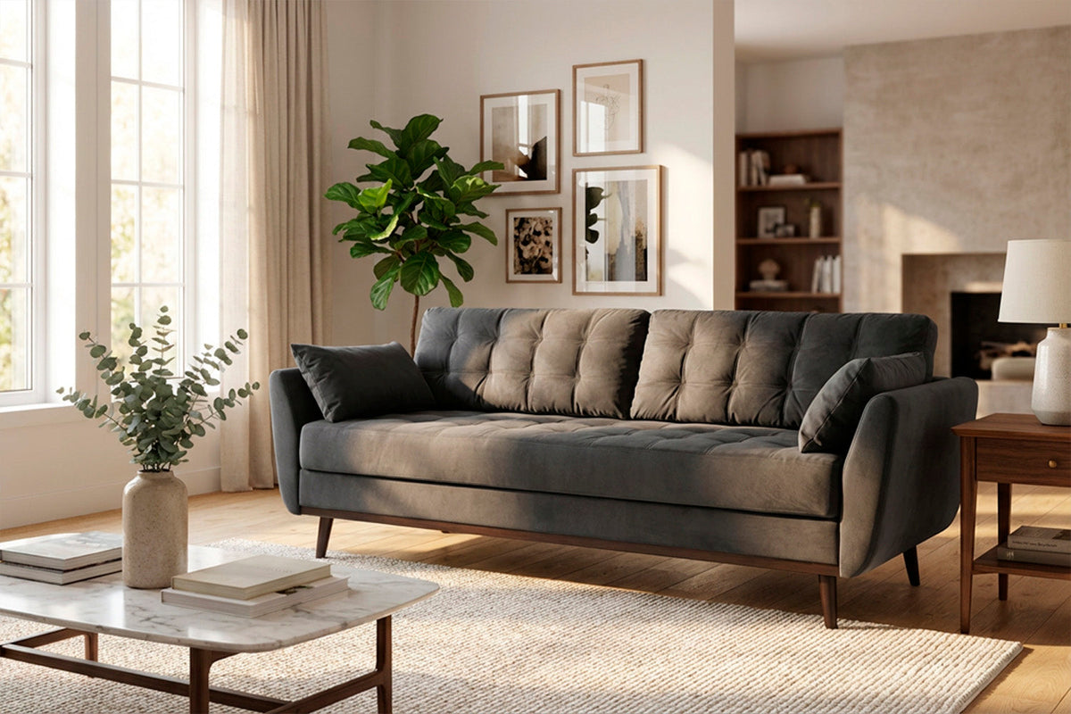 Model 10 Sofa Bed 3 Seater, Charcoal