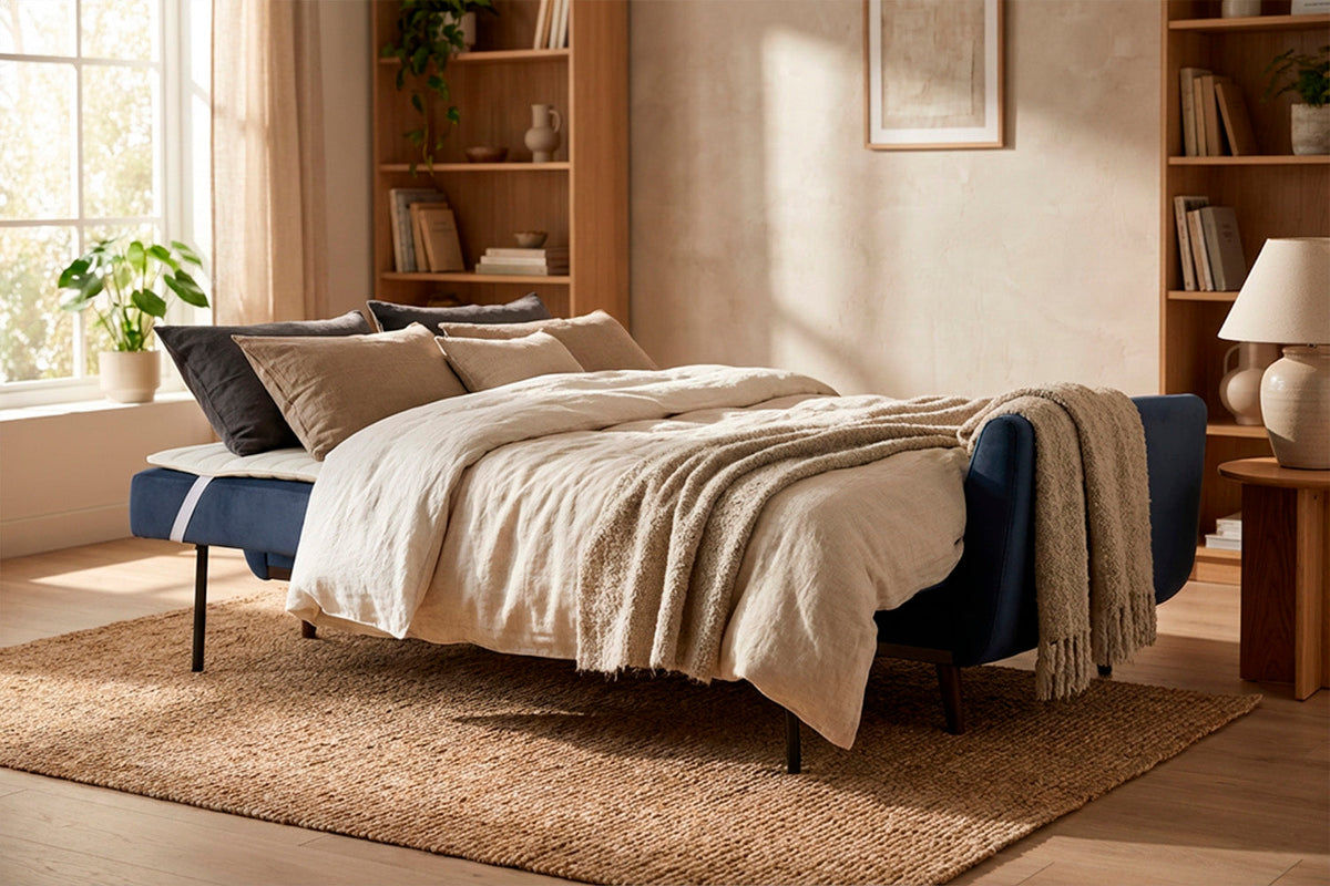 Model 10 Sofa Bed 3 Seater, Indigo