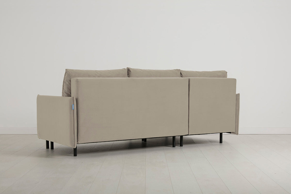 Model 12 Sofa Bed with Storage 3 Seater Left Chaise, Bone