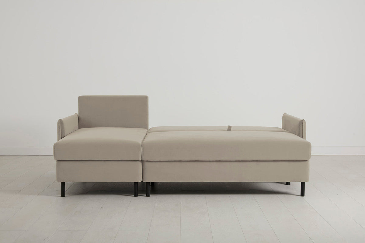 Model 12 Sofa Bed with Storage 3 Seater Left Chaise, Bone