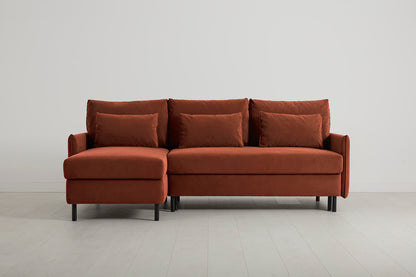 Model 12 Sofa Bed with Storage 3 Seater Left Chaise, Brick