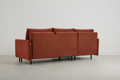 Model 12 Sofa Bed with Storage 3 Seater Left Chaise, Brick