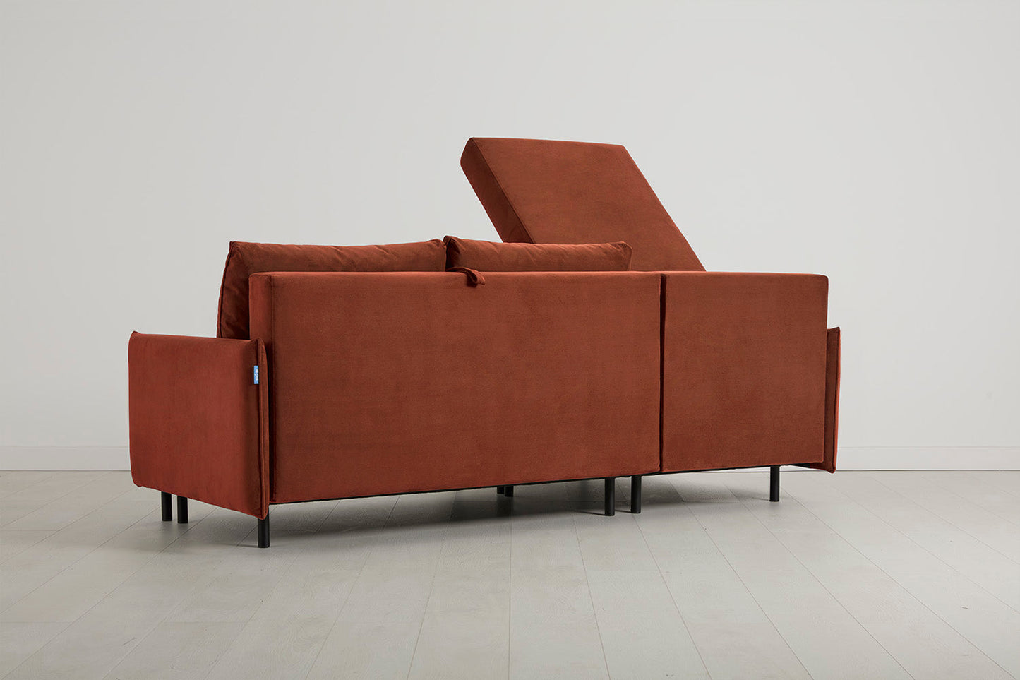 Model 12 Sofa Bed with Storage 3 Seater Left Chaise, Brick