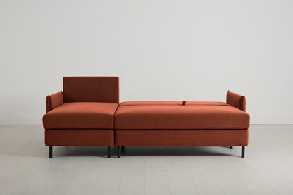 Model 12 Sofa Bed with Storage 3 Seater Left Chaise, Brick