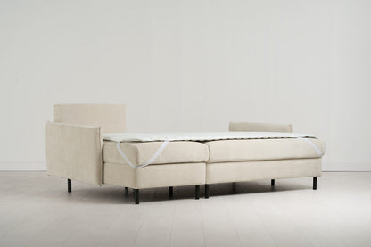 Model 12 Sofa Bed with Storage 3 Seater Left Chaise, Chalk