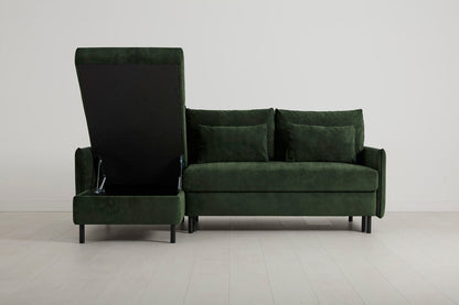 Model 12 Sofa Bed with Storage 3 Seater Left Chaise, Conifer