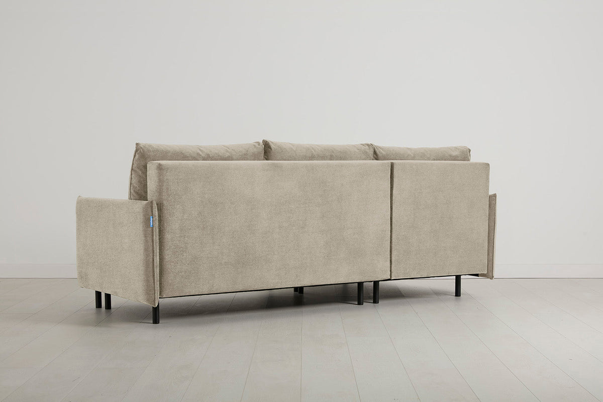 Model 12 Sofa Bed with Storage 3 Seater Left Chaise, Flax