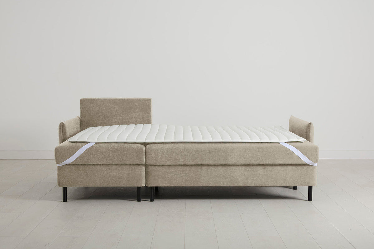 Model 12 Sofa Bed with Storage 3 Seater Left Chaise, Flax