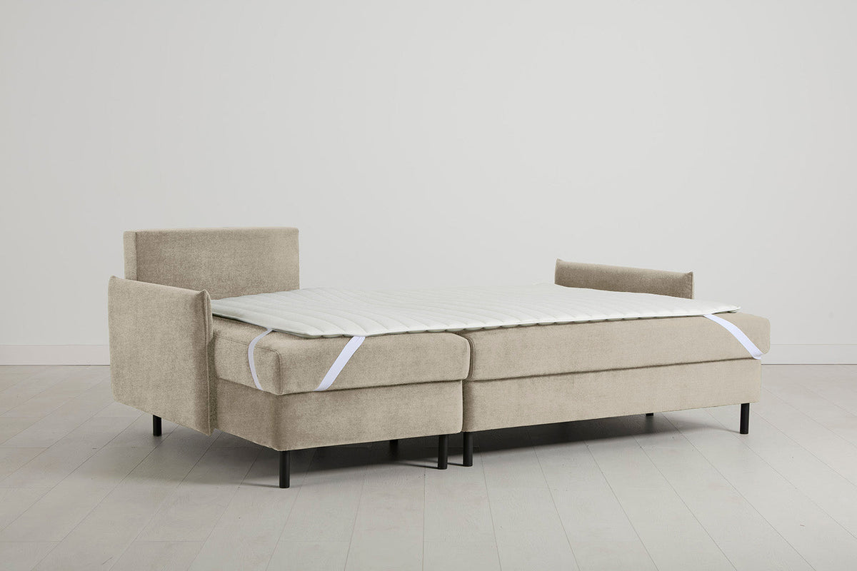 Model 12 Sofa Bed with Storage 3 Seater Left Chaise, Flax