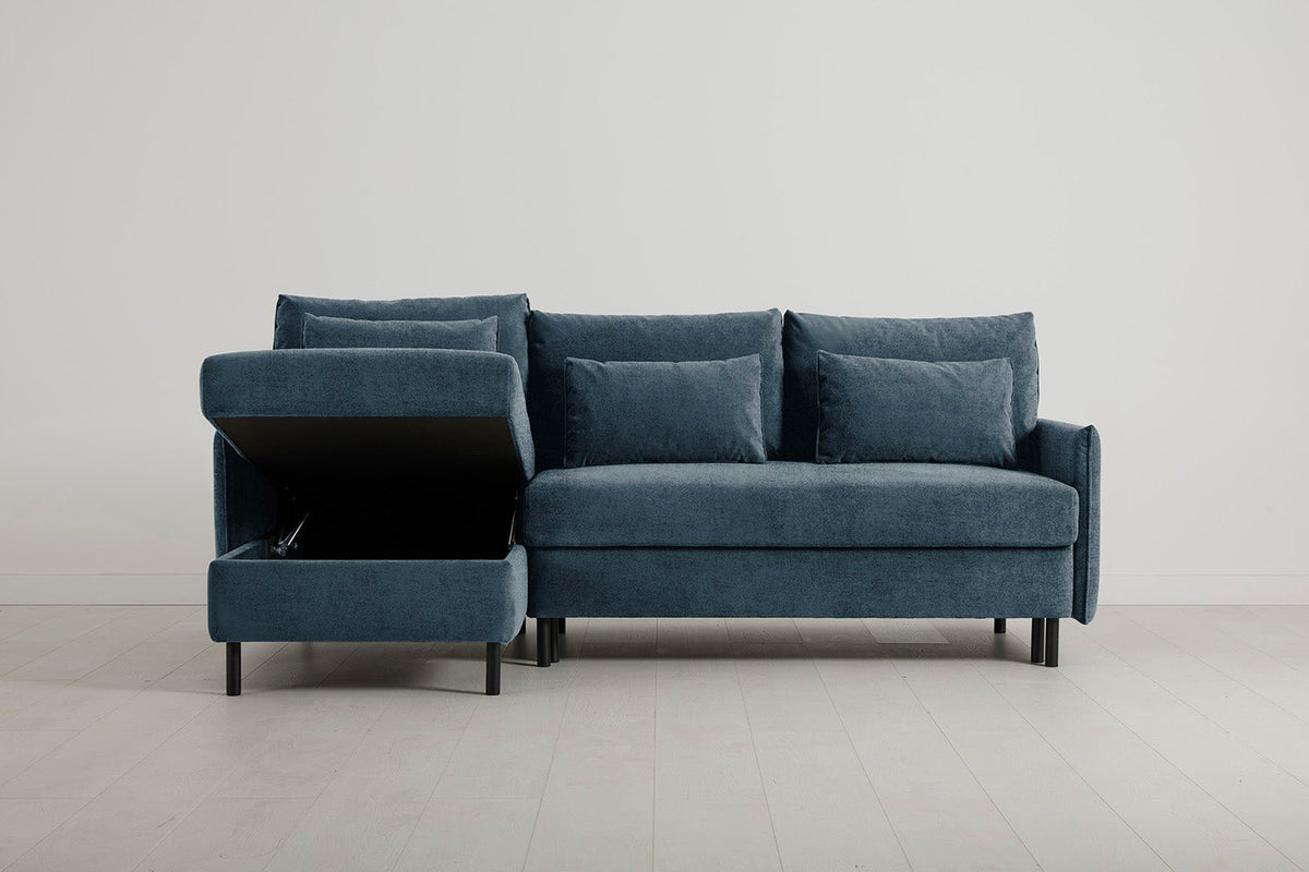 Model 12 Sofa Bed with Storage 3 Seater Left Chaise, Hydro
