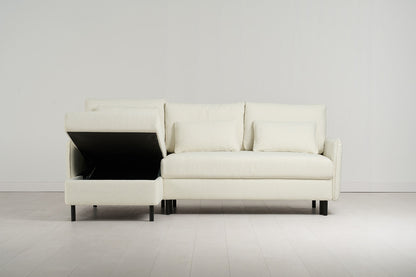 Model 12 Sofa Bed with Storage 3 Seater Left Chaise, Ivory