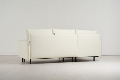 Model 12 Sofa Bed with Storage 3 Seater Left Chaise, Ivory