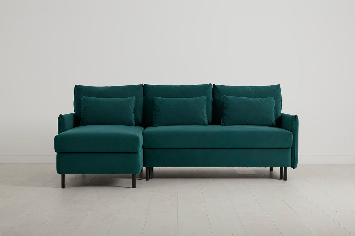 Model 12 Sofa Bed with Storage 3 Seater Left Chaise, Kingfisher