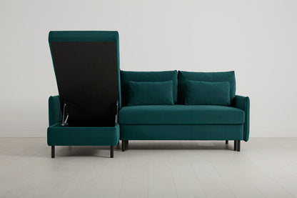 Model 12 Sofa Bed with Storage 3 Seater Left Chaise, Kingfisher