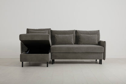 Model 12 Sofa Bed with Storage 3 Seater Left Chaise, Mink