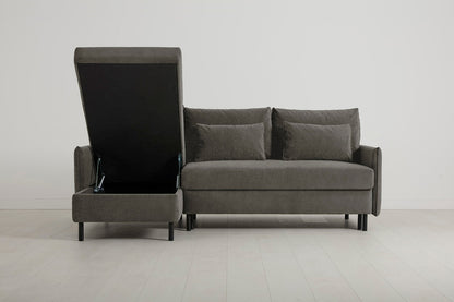 Model 12 Sofa Bed with Storage 3 Seater Left Chaise, Mink