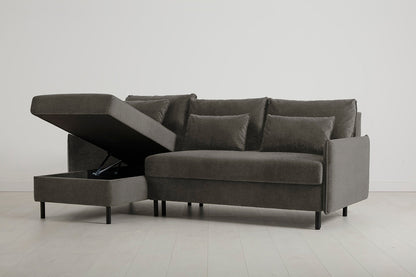 Model 12 Sofa Bed with Storage 3 Seater Left Chaise, Mink