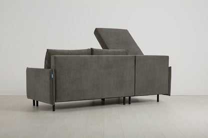 Model 12 Sofa Bed with Storage 3 Seater Left Chaise, Mink