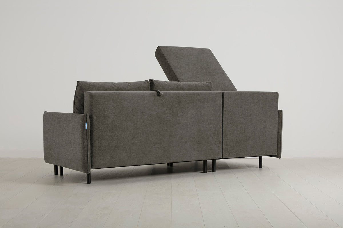 Model 12 Sofa Bed with Storage 3 Seater Left Chaise, Mink