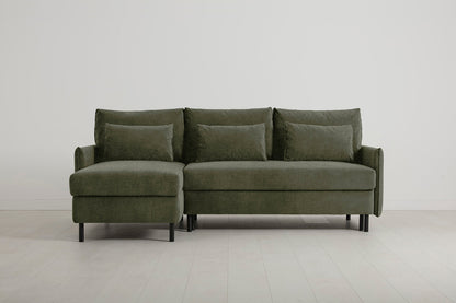 Model 12 Sofa Bed with Storage 3 Seater Left Chaise, Pine