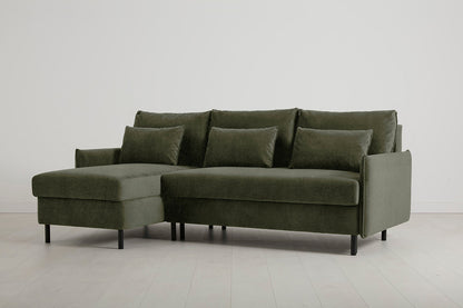 Model 12 Sofa Bed with Storage 3 Seater Left Chaise, Pine