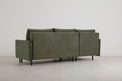 Model 12 Sofa Bed with Storage 3 Seater Left Chaise, Pine