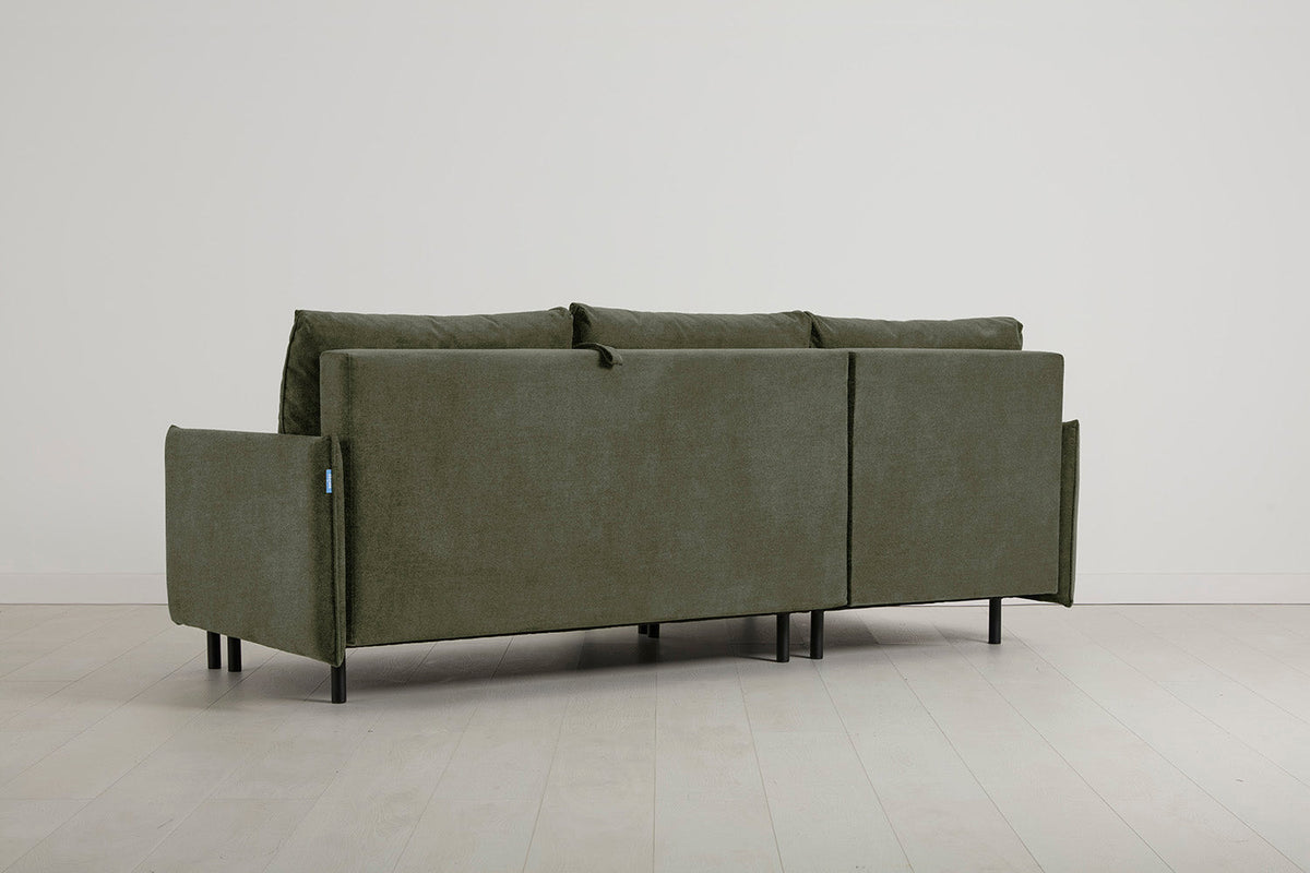 Model 12 Sofa Bed with Storage 3 Seater Left Chaise, Pine