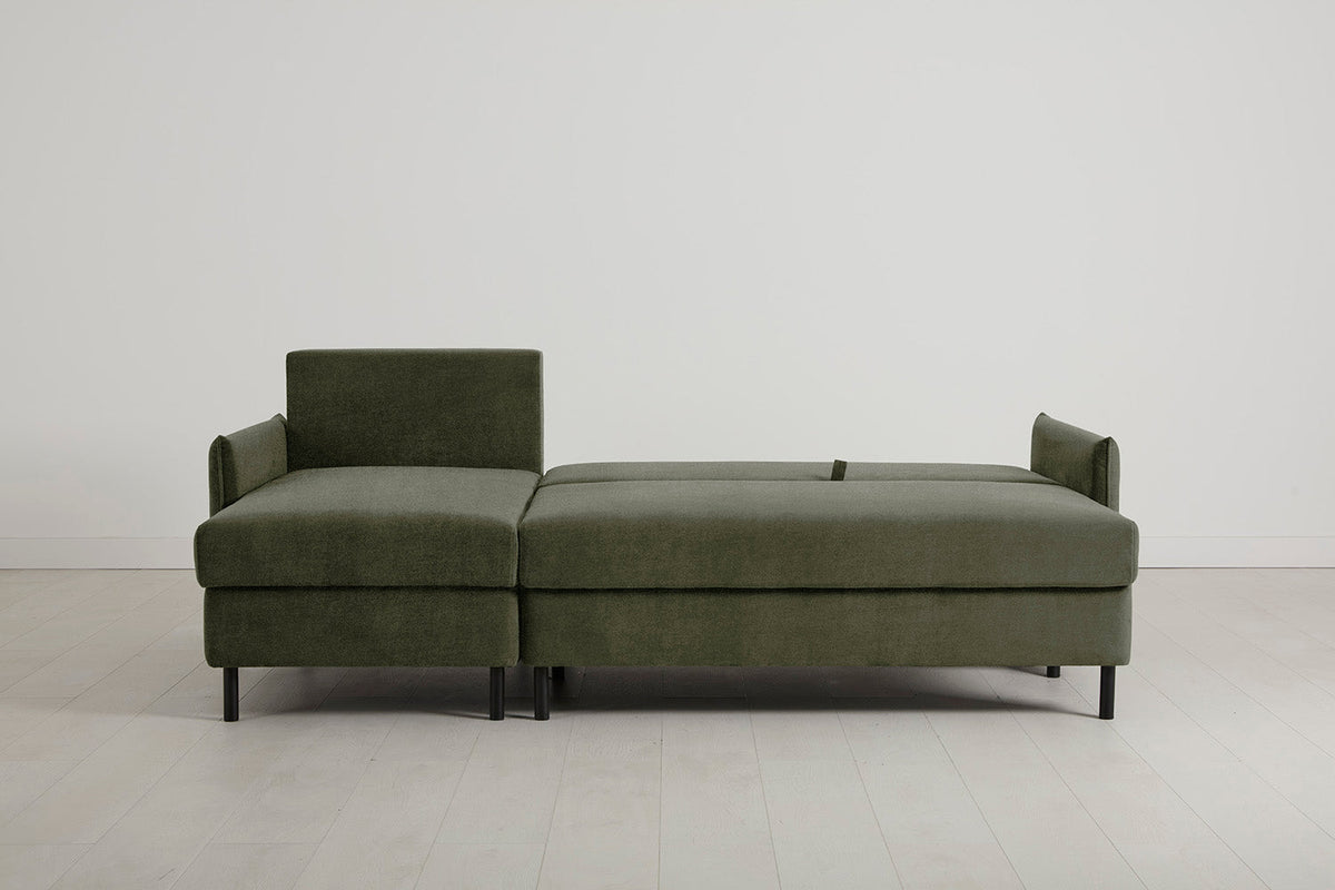 Model 12 Sofa Bed with Storage 3 Seater Left Chaise, Pine