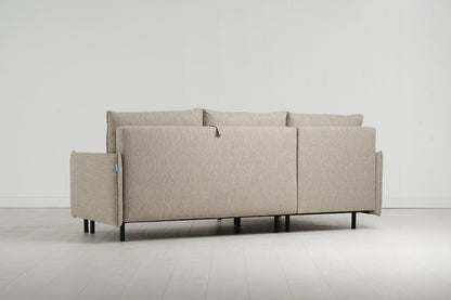 Model 12 Sofa Bed with Storage 3 Seater Left Chaise, Pumice