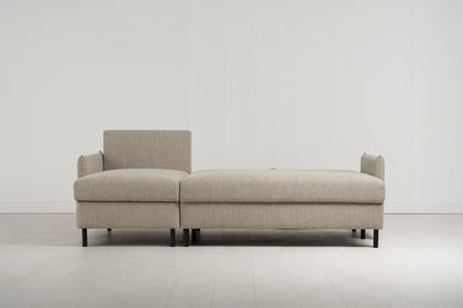 Model 12 Sofa Bed with Storage 3 Seater Left Chaise, Pumice
