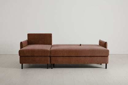 Model 12 Sofa Bed with Storage 3 Seater Left Chaise, Russet