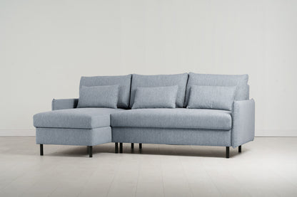 Model 12 Sofa Bed with Storage 3 Seater Left Chaise, Seaglass