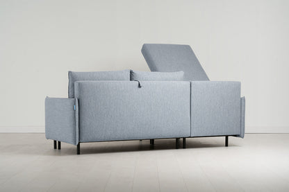 Model 12 Sofa Bed with Storage 3 Seater Left Chaise, Seaglass