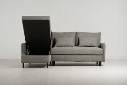 Model 12 Sofa Bed with Storage 3 Seater Left Chaise, Shadow