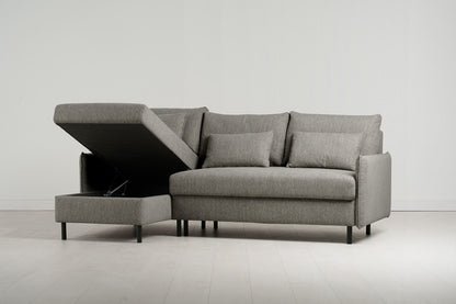 Model 12 Sofa Bed with Storage 3 Seater Left Chaise, Shadow
