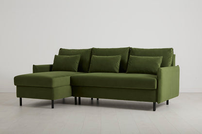 Model 12 Sofa Bed with Storage 3 Seater Left Chaise, Vine