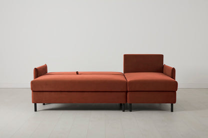 Model 12 Sofa Bed with Storage 3 Seater Right Chaise, Brick
