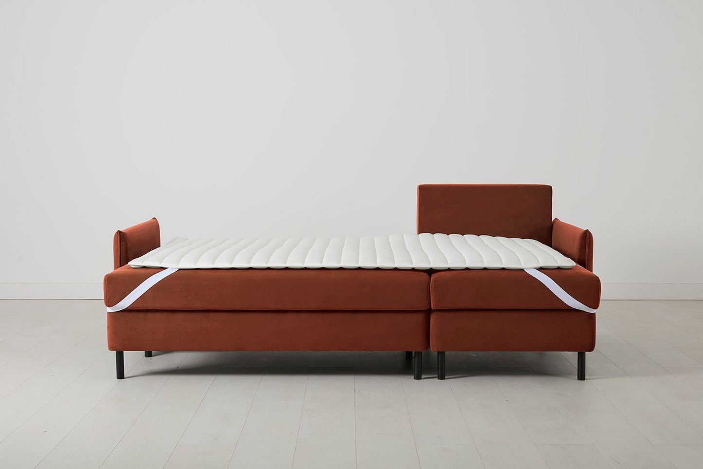 Model 12 Sofa Bed with Storage 3 Seater Right Chaise, Brick