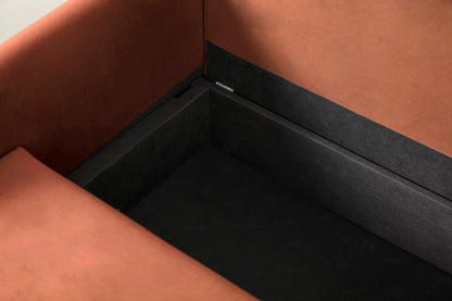 Model 12 Sofa Bed with Storage 3 Seater Right Chaise, Brick