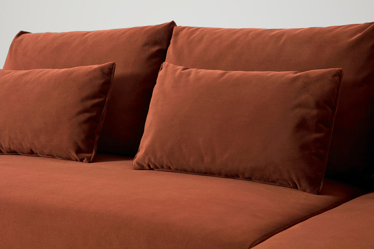 Model 12 Sofa Bed with Storage 3 Seater Left Chaise, Brick