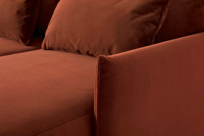 Model 12 Sofa Bed with Storage 3 Seater Left Chaise, Brick