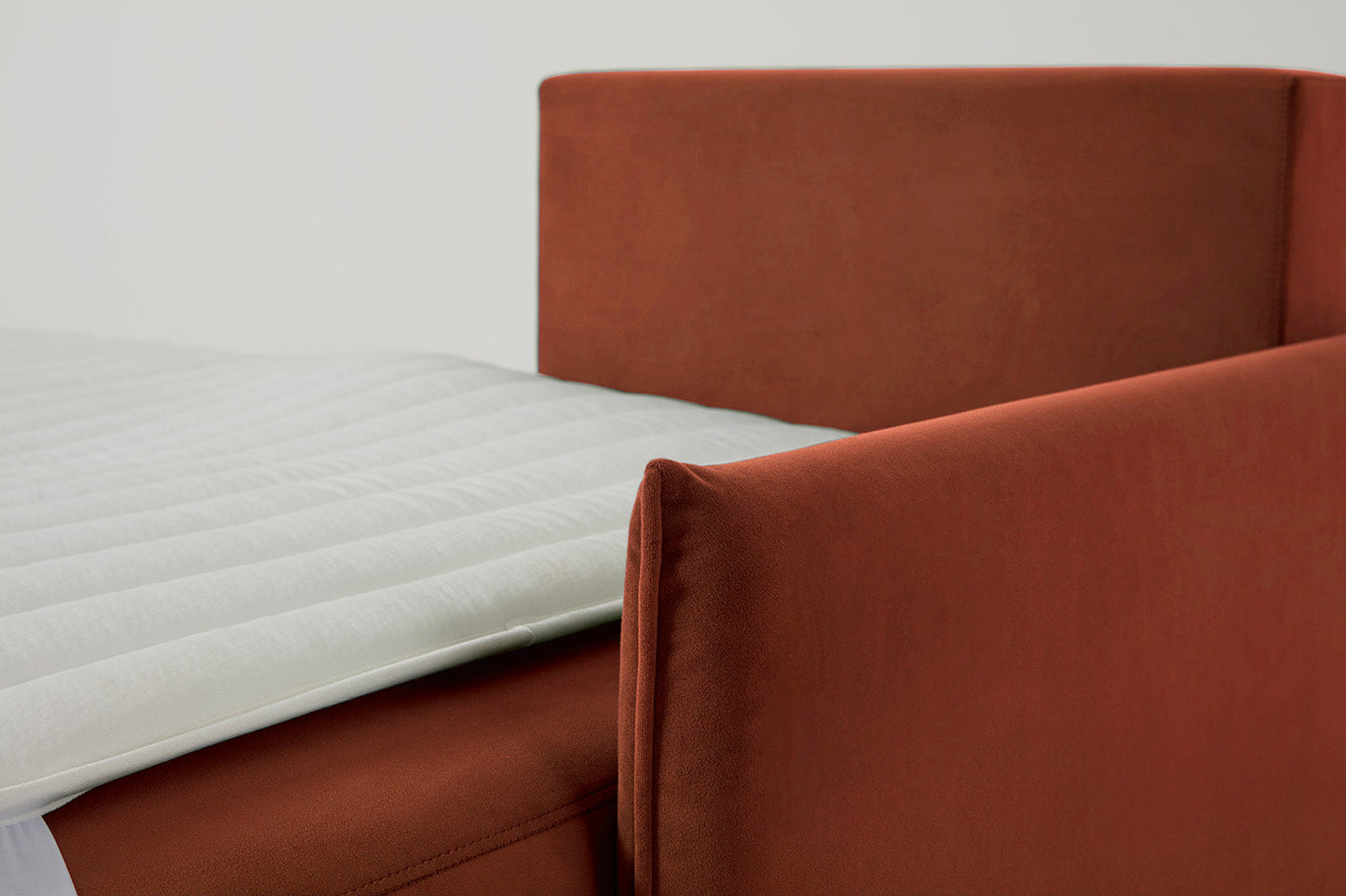 Model 12 Sofa Bed with Storage 3 Seater Right Chaise, Brick